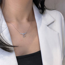 Load image into Gallery viewer, LUOWEND 18K White Gold Real Natural Diamond Pendant Necklace for Women