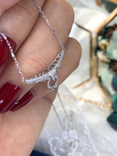 Load image into Gallery viewer, LUOWEND 18K White Gold Real Natural Diamond Pendant Necklace for Women