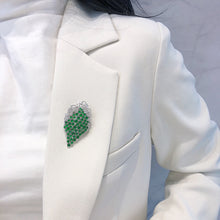 Load image into Gallery viewer, LUOWEND 18K White Gold Real Natural Emerald and Diamond Gemstone Necklace for Women