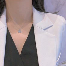 Load image into Gallery viewer, LUOWEND 18K White Gold Real Natural Diamond Pendant Necklace for Women