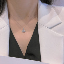 Load image into Gallery viewer, LUOWEND 18K White Gold Real Natural Diamond Pendant Necklace for Women