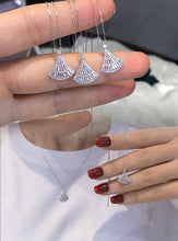 Load image into Gallery viewer, LUOWEND 18K White Gold Real Natural Diamond Pendant Necklace for Women