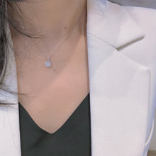 Load image into Gallery viewer, LUOWEND 18K White Gold Real Natural Diamond Pendant Necklace for Women