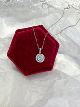 Load image into Gallery viewer, LUOWEND 18K White Gold Real Natural Diamond Pendant Necklace for Women