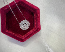 Load image into Gallery viewer, LUOWEND 18K White Gold Real Natural Diamond Pendant Necklace for Women