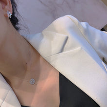 Load image into Gallery viewer, LUOWEND 18K White Gold Real Natural Diamond Pendant Necklace for Women