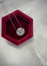 Load image into Gallery viewer, LUOWEND 18K White Gold Real Natural Diamond Pendant Necklace for Women