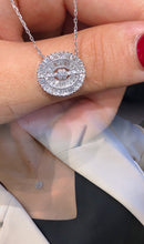 Load image into Gallery viewer, LUOWEND 18K White Gold Real Natural Diamond Pendant Necklace for Women