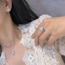 Load image into Gallery viewer, LUOWEND 18K White Gold Real Natural Diamond Pendant Necklace for Women