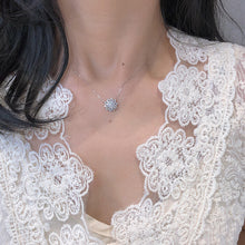 Load image into Gallery viewer, LUOWEND 18K White Gold Real Natural Diamond Pendant Necklace for Women