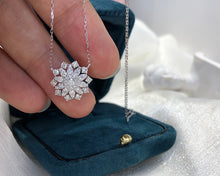 Load image into Gallery viewer, LUOWEND 18K White Gold Real Natural Diamond Pendant Necklace for Women