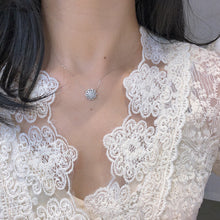 Load image into Gallery viewer, LUOWEND 18K White Gold Real Natural Diamond Pendant Necklace for Women