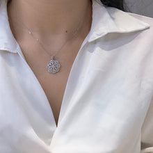 Load image into Gallery viewer, LUOWEND 18K White Gold Real Natural Diamond Pendant Necklace for Women