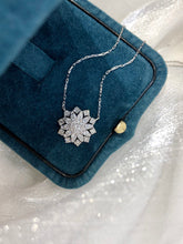 Load image into Gallery viewer, LUOWEND 18K White Gold Real Natural Diamond Pendant Necklace for Women