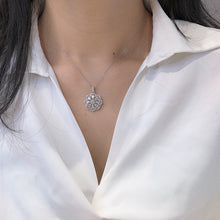 Load image into Gallery viewer, LUOWEND 18K White Gold Real Natural Diamond Pendant Necklace for Women