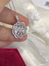 Load image into Gallery viewer, LUOWEND 18K White Gold Real Natural Diamond Pendant Necklace for Women
