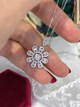 Load image into Gallery viewer, LUOWEND 18K White Gold Real Natural Diamond Pendant Necklace for Women