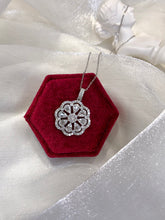 Load image into Gallery viewer, LUOWEND 18K White Gold Real Natural Diamond Pendant Necklace for Women