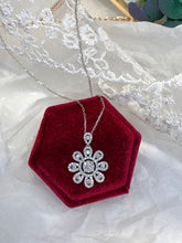 Load image into Gallery viewer, LUOWEND 18K White Gold Real Natural Diamond Pendant Necklace for Women