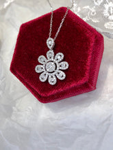 Load image into Gallery viewer, LUOWEND 18K White Gold Real Natural Diamond Pendant Necklace for Women