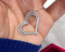 Load image into Gallery viewer, LUOWEND 18K White Gold Real Natural Diamond Earrings and Necklace for Women