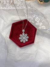 Load image into Gallery viewer, LUOWEND 18K White Gold Real Natural Diamond Pendant Necklace for Women