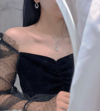 Load image into Gallery viewer, LUOWEND 18K White Gold Real Natural Diamond Pendant Necklace for Women