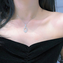 Load image into Gallery viewer, LUOWEND 18K White Gold Real Natural Diamond Pendant Necklace for Women