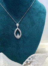 Load image into Gallery viewer, LUOWEND 18K White Gold Real Natural Diamond Pendant Necklace for Women