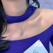 Load image into Gallery viewer, LUOWEND 18K White Gold Real Natural Diamond Pendant Necklace for Women