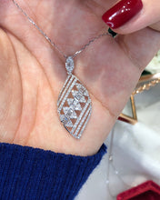 Load image into Gallery viewer, LUOWEND 18K White Gold Real Natural Diamond Pendant Necklace for Women