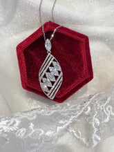 Load image into Gallery viewer, LUOWEND 18K White Gold Real Natural Diamond Pendant Necklace for Women