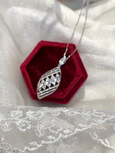 Load image into Gallery viewer, LUOWEND 18K White Gold Real Natural Diamond Pendant Necklace for Women