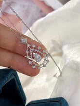 Load image into Gallery viewer, LUOWEND 18K White Gold Real Natural Diamond Pendant Necklace for Women