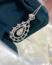 Load image into Gallery viewer, LUOWEND 18K White Gold Real Natural Diamond Pendant Necklace for Women