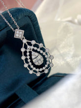 Load image into Gallery viewer, LUOWEND 18K White Gold Real Natural Diamond Pendant Necklace for Women