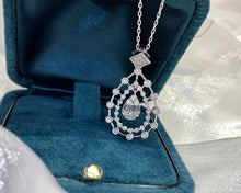 Load image into Gallery viewer, LUOWEND 18K White Gold Real Natural Diamond Pendant Necklace for Women