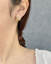 Load image into Gallery viewer, LUOWEND 18K White or Yellow Gold Real Natural Diamond Hoop Earrings for Women
