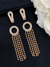 Load image into Gallery viewer, LUOWEND 18K Rose Gold Real Natural Diamond Drop Earrings for Women