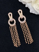 Load image into Gallery viewer, LUOWEND 18K Rose Gold Real Natural Diamond Drop Earrings for Women