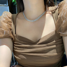 Load image into Gallery viewer, LUOWEND 18K White Gold Real Natural Diamond Necklace for Women