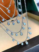 Load image into Gallery viewer, LUOWEND 18K White Gold Real Natural Diamond Necklace for Women