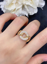 Load image into Gallery viewer, LUOWEND 18K Yellow Gold Real Natural Diamond Ring for Women