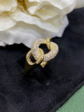 Load image into Gallery viewer, LUOWEND 18K Yellow Gold Real Natural Diamond Ring for Women