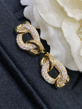 Load image into Gallery viewer, LUOWEND 18K Yellow Gold Real Natural Diamond Hoop Earrings for Women