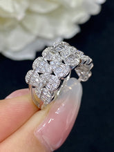 Load image into Gallery viewer, LUOWEND 18K White Gold Real Natural Diamond Ring for Women