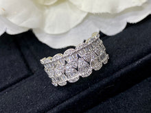 Load image into Gallery viewer, LUOWEND 18K White Gold Real Natural Diamond Ring for Women