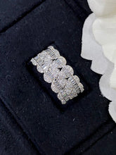 Load image into Gallery viewer, LUOWEND 18K White Gold Real Natural Diamond Ring for Women