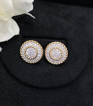 Load image into Gallery viewer, LUOWEND 18K Yellow Gold Real Natural Diamond Stud Earrings for Women