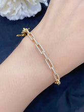 Load image into Gallery viewer, LUOWEND 18K Yellow Gold Real Natural Diamond Bracelet for Women